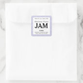 Customizable Gingham Jelly Label スクエアシール (バッグ)