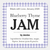 Customizable Gingham Jelly Label スクエアシール (正面)