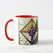 Customizable glass mug with grapes and wheat マグカップ (左)