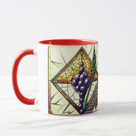 Customizable glass mug with grapes and wheat マグカップ