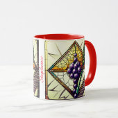 Customizable glass mug with grapes and wheat マグカップ (正面右)