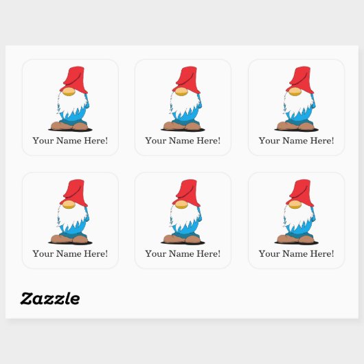 Customizable Gnome Stickers スクエアシール (シート)