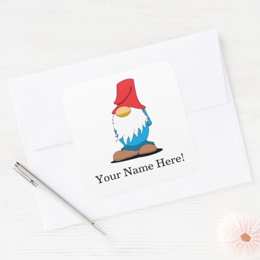 Customizable Gnome Stickers スクエアシール (封筒)