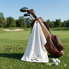 Customizable Golf Towel Featuring Name and Logo ゴルフタオル