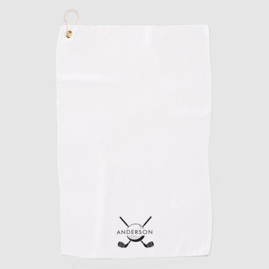Customizable Golf Towel Featuring Name and Logo ゴルフタオル (正面)