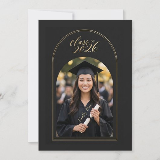 Customizable Graduate Celebration Invite | Elegant 招待状 (正面)
