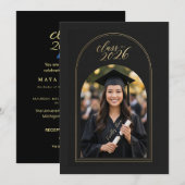Customizable Graduate Celebration Invite | Elegant 招待状 (正面/裏面)