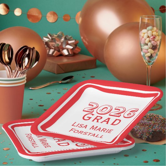 Customizable Graduation ペーパープレート (複数)