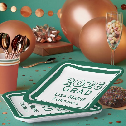 Customizable Graduation ペーパープレート (複数)