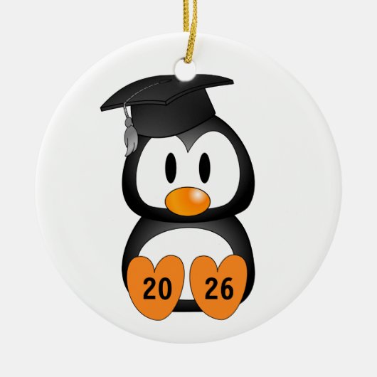 Customizable Graduation Penguin セラミックオーナメント (正面)