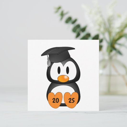 Customizable Graduation Penguin 招待状 (スタンド正面)