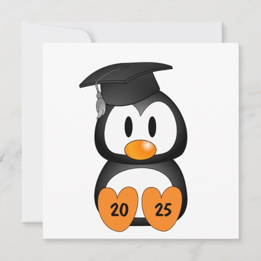 Customizable Graduation Penguin 招待状 (正面)