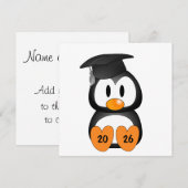 Customizable Graduation Penguin 招待状 (正面/裏面)