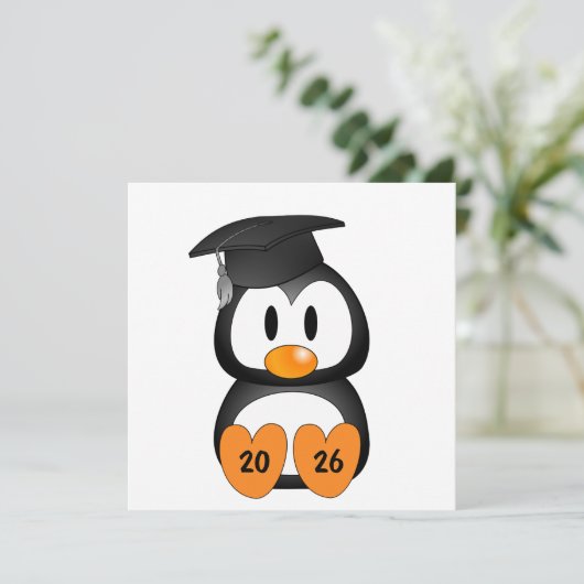 Customizable Graduation Penguin 招待状 (スタンド正面)