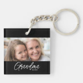 Customizable Grandma Est Year Photo キーホルダー (裏面)