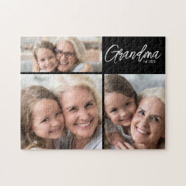 Customizable Grandma Established Year 3 Photo ジグソーパズル