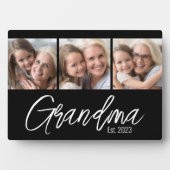 Customizable Grandma Established Year 3 Picture フォトプラーク (正面)