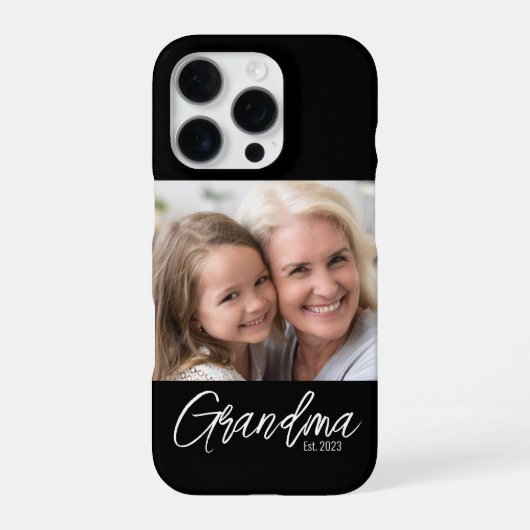 Customizable Grandma Established Year Photo iPhoneケース (裏面)