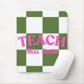 Customizable Green Checkered Teacher Clipboard  マウスパッド (マウス)