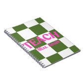 Customizable Green Checkered Teacher Notebook ノートブック (右側)