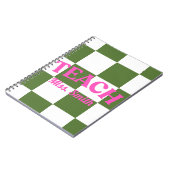 Customizable Green Checkered Teacher Notebook ノートブック (左側)