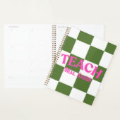 Customizable Green Checkered Teacher Planner プランナー手帳 (ディスプレー)