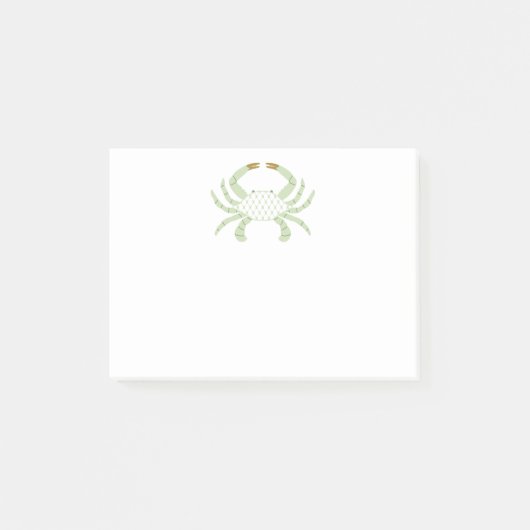 Customizable Green Chic Crab Sticky Notes ポストイット (正面)