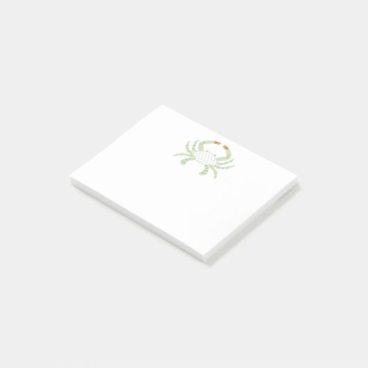 Customizable Green Chic Crab Sticky Notes ポストイット (アングル)
