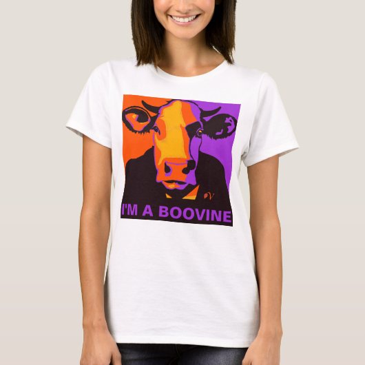 Customizable! Halloween Boovine Pop Art Cow Tshirt Tシャツ (正面)
