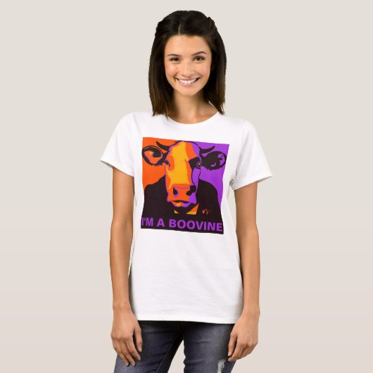 Customizable! Halloween Boovine Pop Art Cow Tshirt Tシャツ (正面フル)
