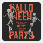 Customizable Halloween Dance Party スクエアシール (正面)