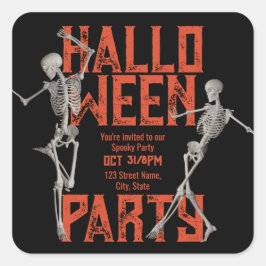 Customizable Halloween Dance Party スクエアシール