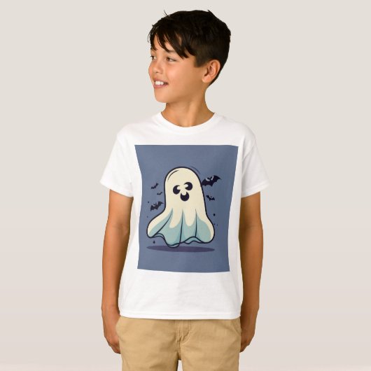 Customizable Halloween Ghost, Cute Halloween Ghost Tシャツ (正面フル)