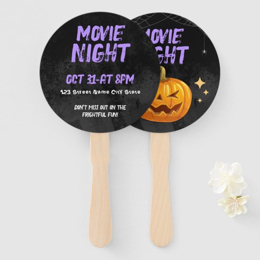 Customizable Halloween Movie Night ハンドファン (正面&裏面)