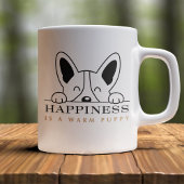 Customizable Happiness is warm puppy コーヒーマグカップ