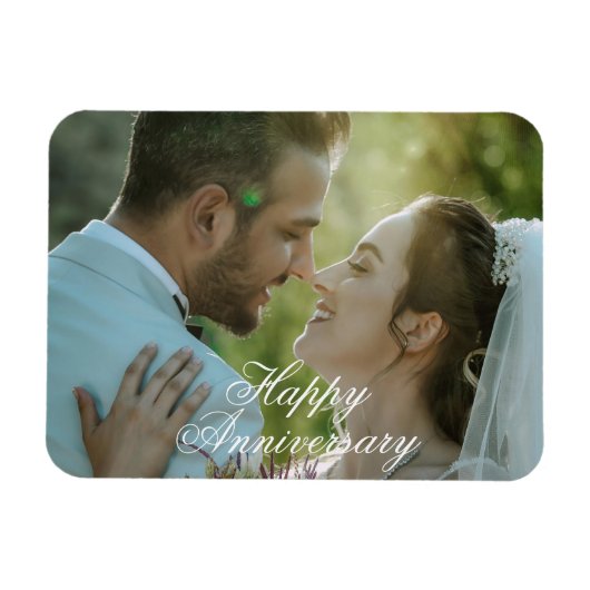 Customizable Happy Anniversary Photo Magnet Design マグネット (横)