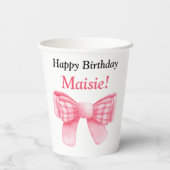 Customizable Happy Birthday Bow Paper Cup 紙コップ (裏面)