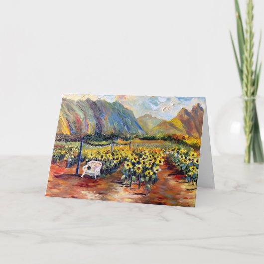 Customizable Hawaiian Sunflower Farm サンキューカード (正面)