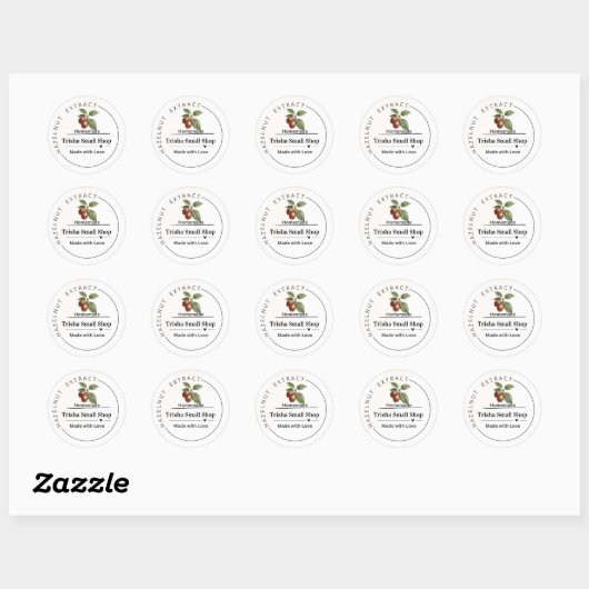 Customizable Hazelnut Extract Label – Personalized ラウンドシール (シート)