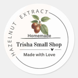 Customizable Hazelnut Extract Label – Personalized ラウンドシール