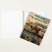 Customizable Highland Rustic Highland Cow Calendar プランナー手帳 (ディスプレー)