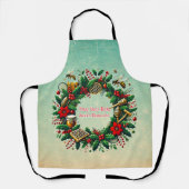 Customizable Holiday Beekeeping Wreath Apron エプロン (正面)