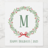 Customizable Holiday Letter and Gift Stickers  ワインラベル (シングルラベル)
