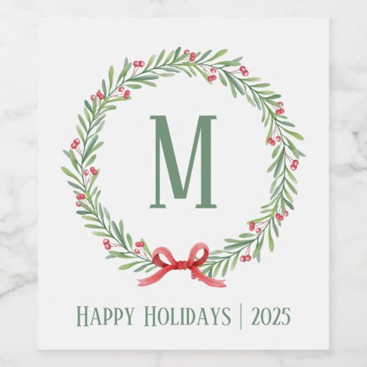 Customizable Holiday Letter and Gift Stickers  ワインラベル (シングルラベル)