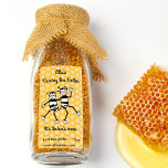 Customizable honey bottle or beeswax label ラベル<br><div class="desc">make your honey even sweeter with vintage style dancing bees</div>