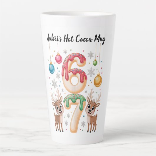 Customizable Hot Cocoa Mug – Sweet Holiday Meme  カフェラテマグ (正面)