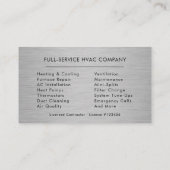 Customizable HVAC Black Steel Logo Metallic 名刺 (裏面)