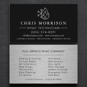 Customizable HVAC Black Steel Logo Metallic 名刺