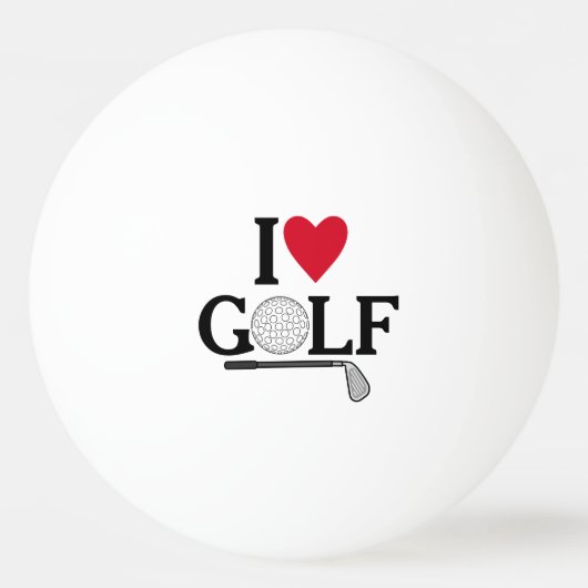 Customizable I love Golf 卓球ボール (正面)