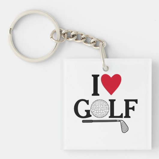 Customizable I love Golf Balls キーホルダー (正面)
